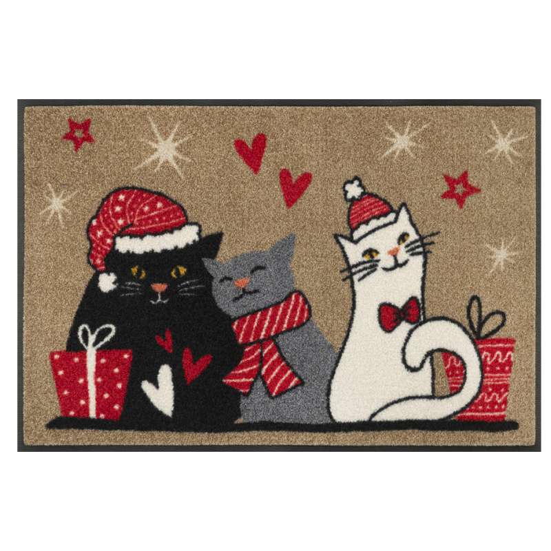 Paillasson de Noël « Christmas Cats » 50 x 75 - boutique en ligne BP Techem