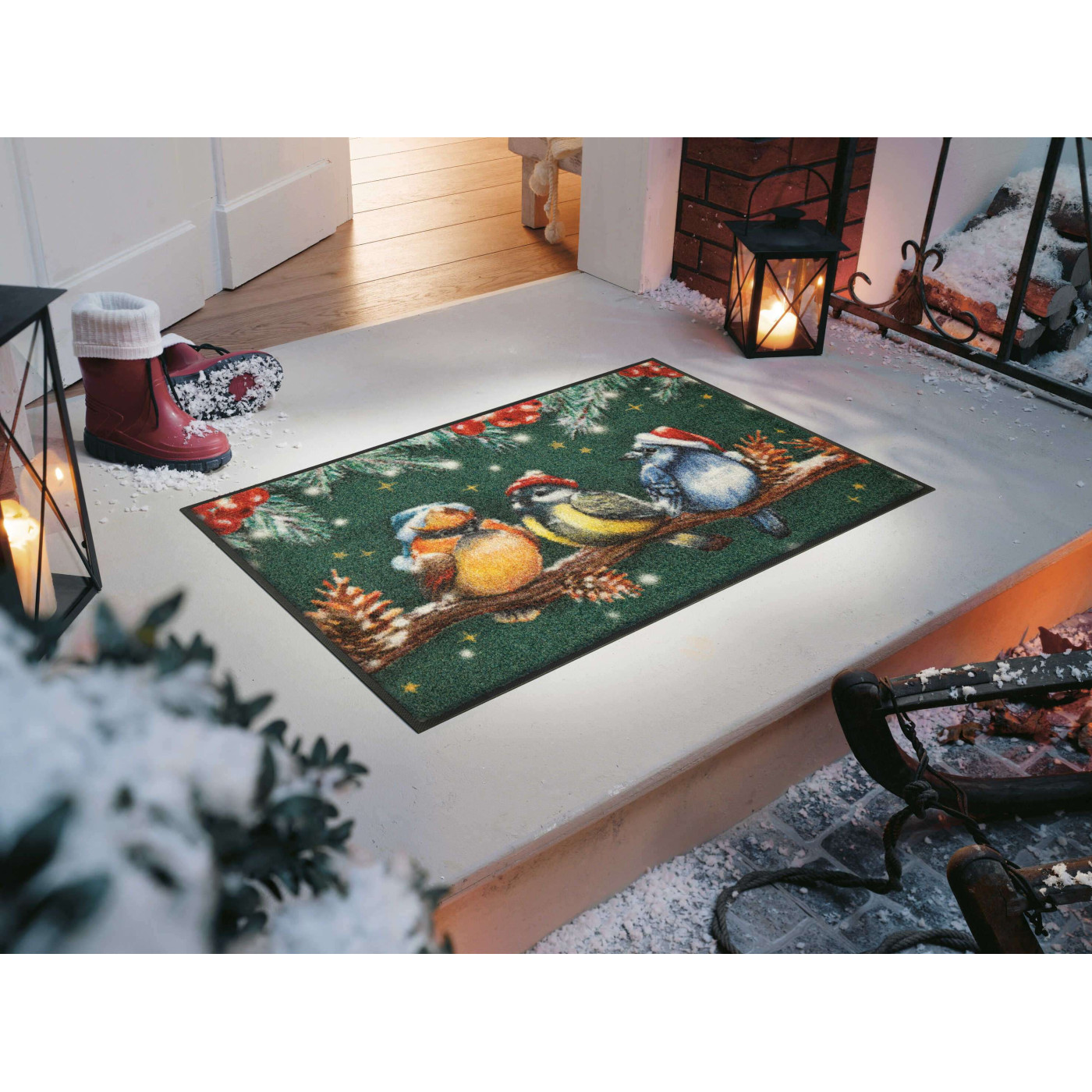 Paillasson de Noël « Winter Birds » 50 x 75 - boutique en ligne BP Techem