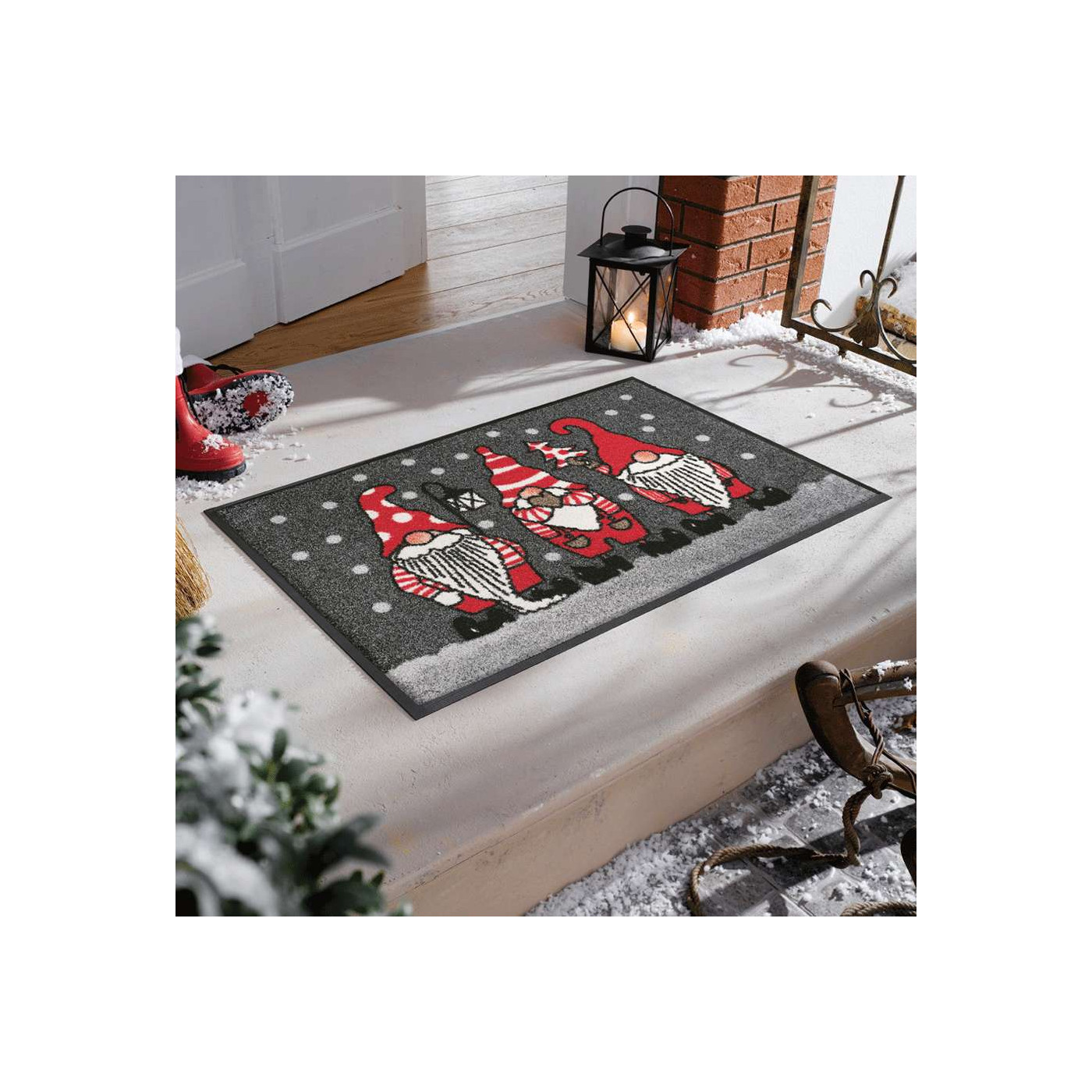 Paillasson de Noël « Winter Gnomes Grey » 40 x 60 cm - boutique en ligne BP Techem